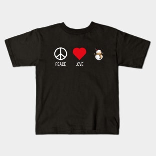 Peace Love Snowman Kids T-Shirt